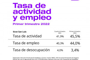 You are currently viewing Indec: mayor empleo y consumo registrados en San Luis en el 1° trimestre de 2022