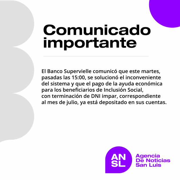 You are currently viewing Comunicado pago a beneficiarios de Inclusión Social