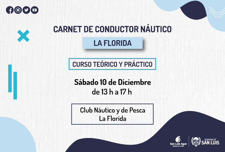 You are currently viewing San Luis Agua brindará el último Curso de Carnet de Conductor Náutico del año