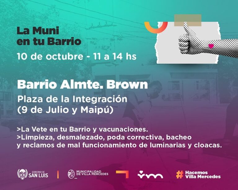 Lee más sobre el artículo Hoy #LaMuniEnTuBarrio llega al Almirante Brown