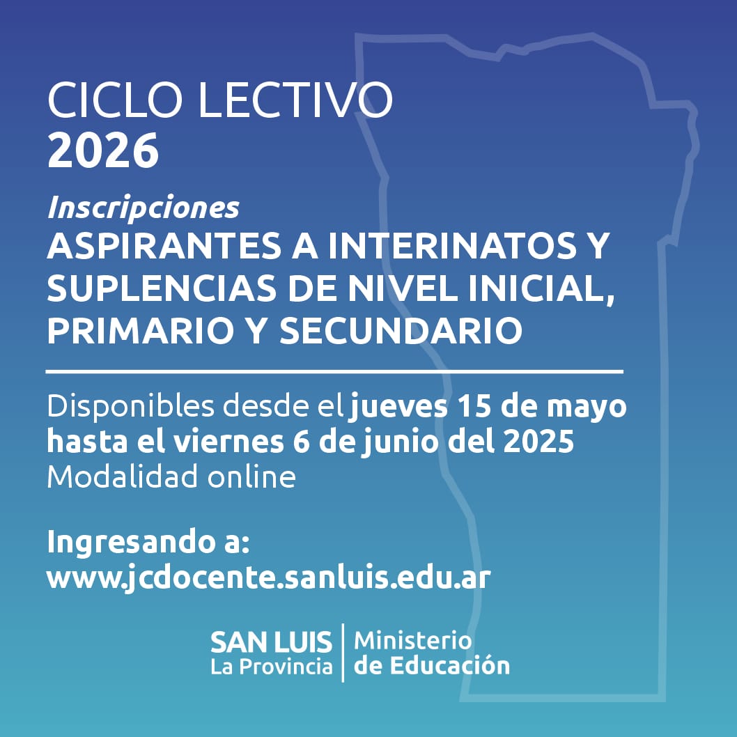 Lee más sobre el artículo Educación comunica el periodo de inscripción para interinatos y suplencias del ciclo lectivo 2026