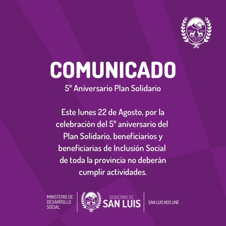 Lee más sobre el artículo Por su 5º aniversario, Inclusión Social no tendrá actividades este lunes