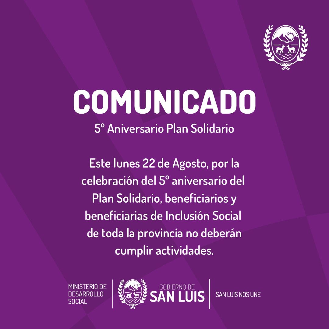 Read more about the article Por su 5º aniversario, Inclusión Social no tendrá actividades este lunes