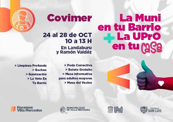Read more about the article La muni en tu barrio y La UPrO en tu casa comienzan la semana en el Covimer