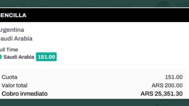 Lee más sobre el artículo Apostó por error a Arabia Saudita y ganó 25 mil pesos en una app