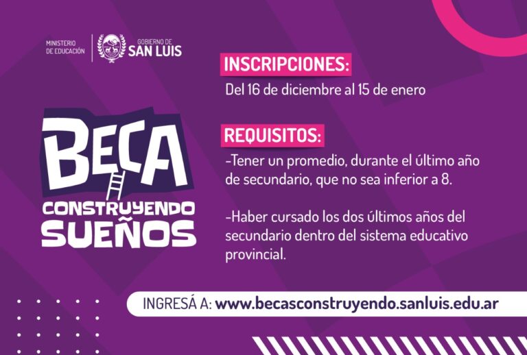 Lee más sobre el artículo Este viernes 16 de diciembre abren las inscripciones para la Beca “Construyendo Sueños”