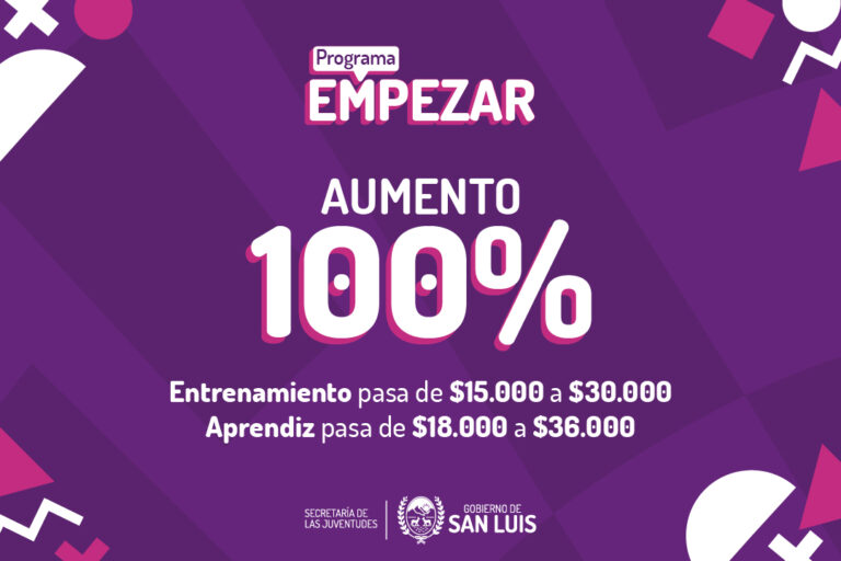 Lee más sobre el artículo Programa Empezar: los beneficiarios y beneficiarias recibirán el 100% de aumento