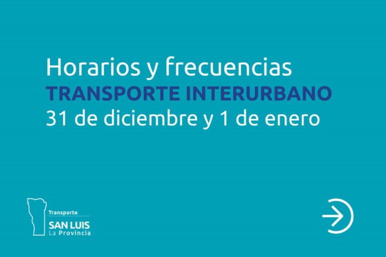 Lee más sobre el artículo Horarios y frecuencias del interurbano para este 31 de diciembre y 1° de enero