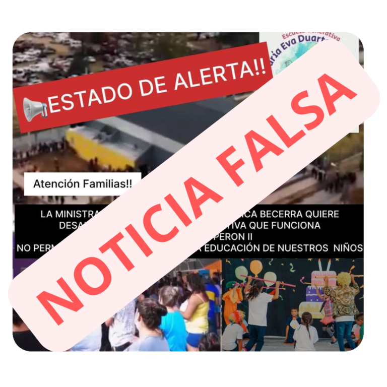 Lee más sobre el artículo Circula en las redes sociales una noticia falsa sobre el supuesto cierre de la Escuela Generativa “Construyendo Infancias”