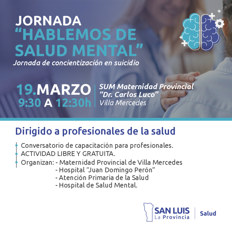 Read more about the article Profesionales de la salud se capacitan en prevención del suicidio y salud mental en Villa Mercedes