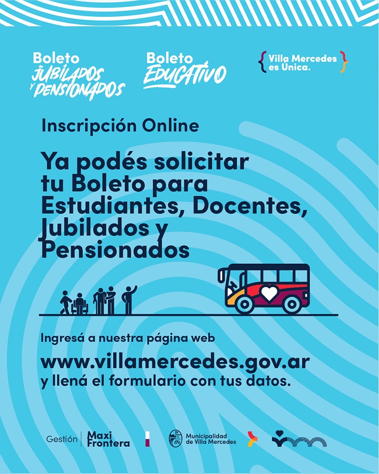 Read more about the article Inicia la Inscripción Online para el Boleto Estudiantil y Beneficios para Jubilados en Villa Mercedes