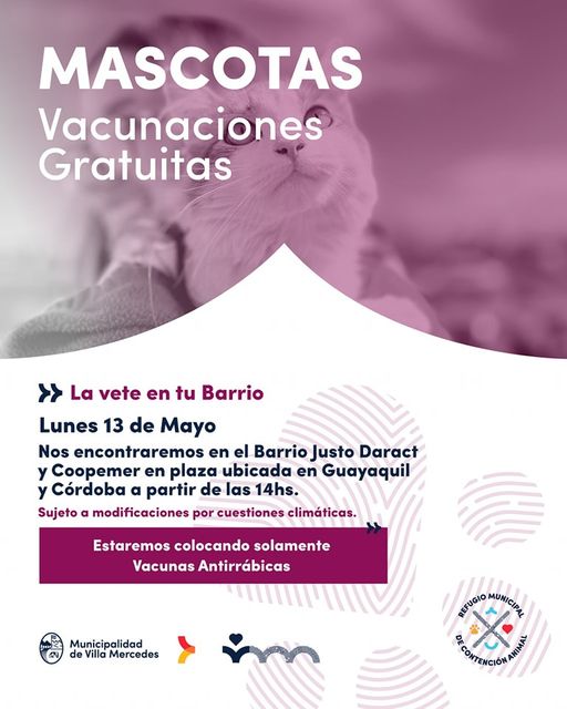 Read more about the article Vacunaciones Gratuitas para Mascotas en Villa Mercedes