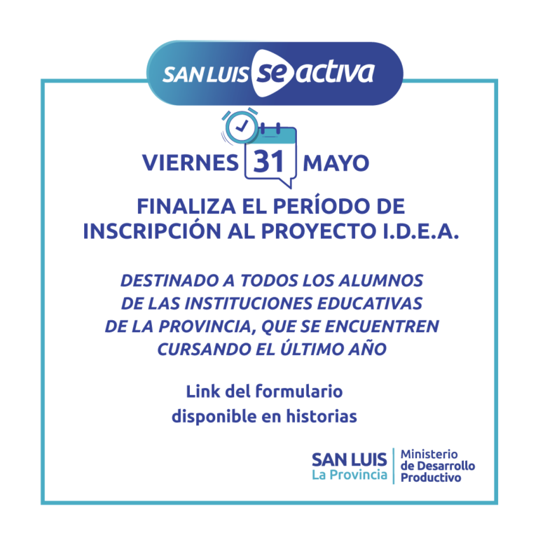 Lee más sobre el artículo Último día para inscribirse en el proyecto I.D.E.A.: fomentando el desarrollo económico adolescente en San Luis