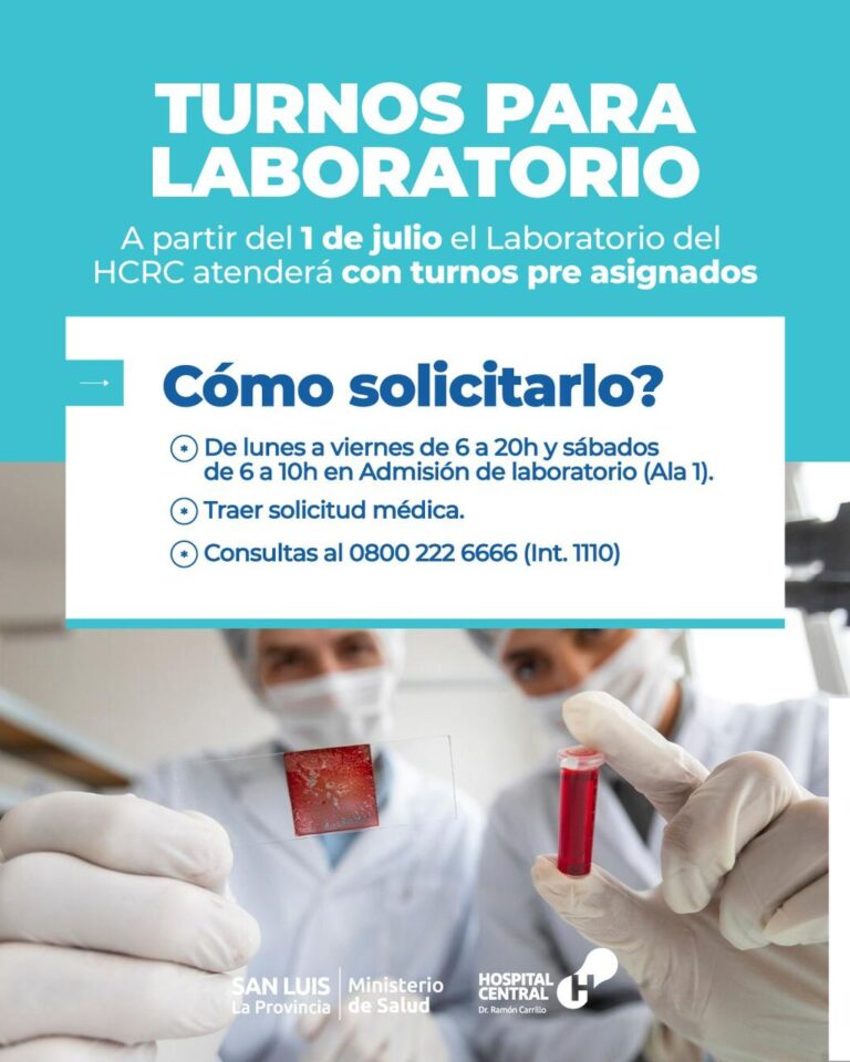 Lee más sobre el artículo Nuevo sistema de turnos en el laboratorio del ‘Carrillo’ a partir de julio