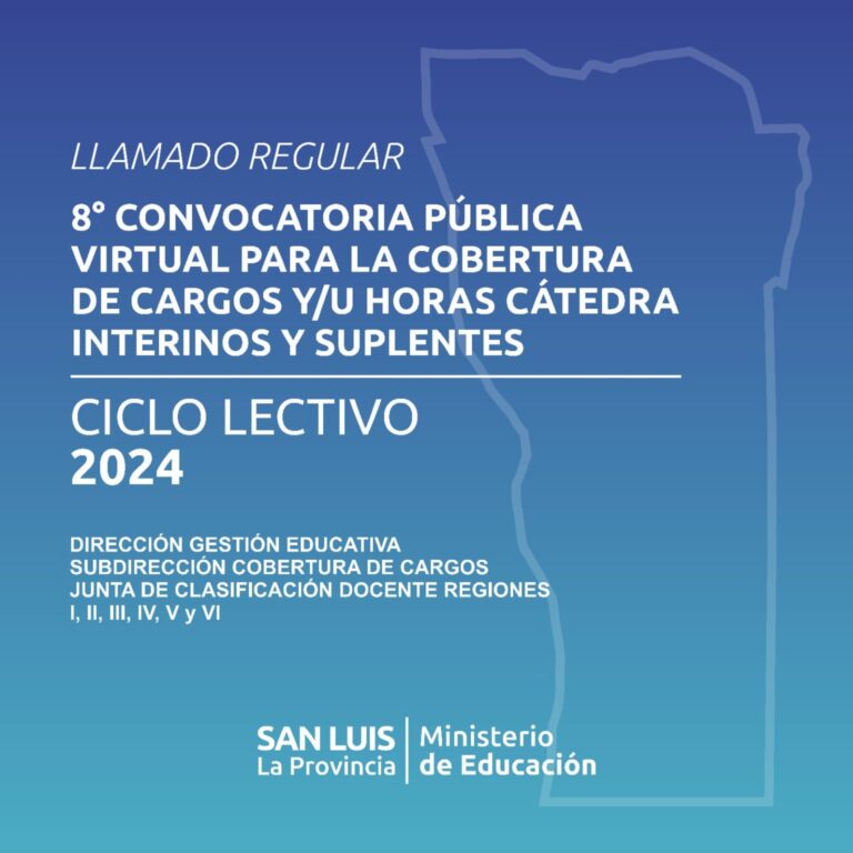 Lee más sobre el artículo San Luis abre su 8ª convocatoria para la cobertura de cargos docentes y horas cátedra