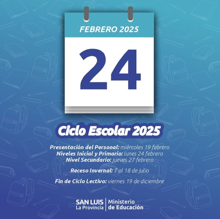 Lee más sobre el artículo San Luis se prepara para el ciclo lectivo 2025: fechas clave para el regreso a clases