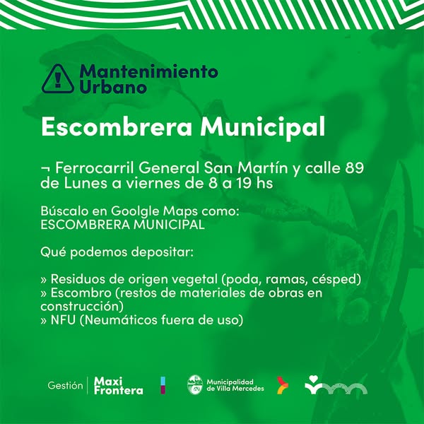 Lee más sobre el artículo La Municipalidad recuerda que los escombros y restos de poda deben desecharse en la Escombrera Municipal
