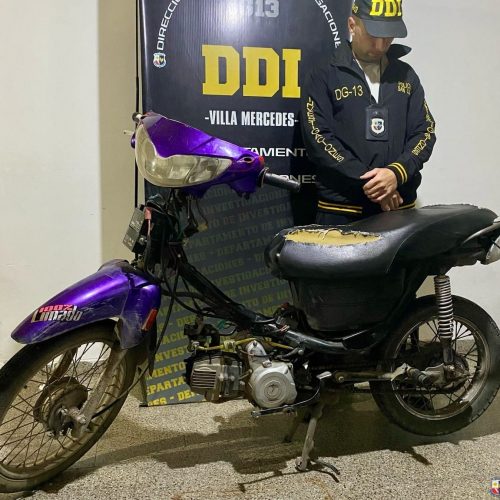Lee más sobre el artículo Secuestran una motocicleta de dudosa procedencia en Villa Mercedes