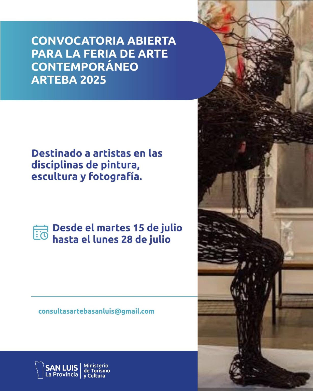 Lee más sobre el artículo San Luis participará por primera vez en la Feria ArteBA e invita a artistas locales a sumarse a la convocatoria
