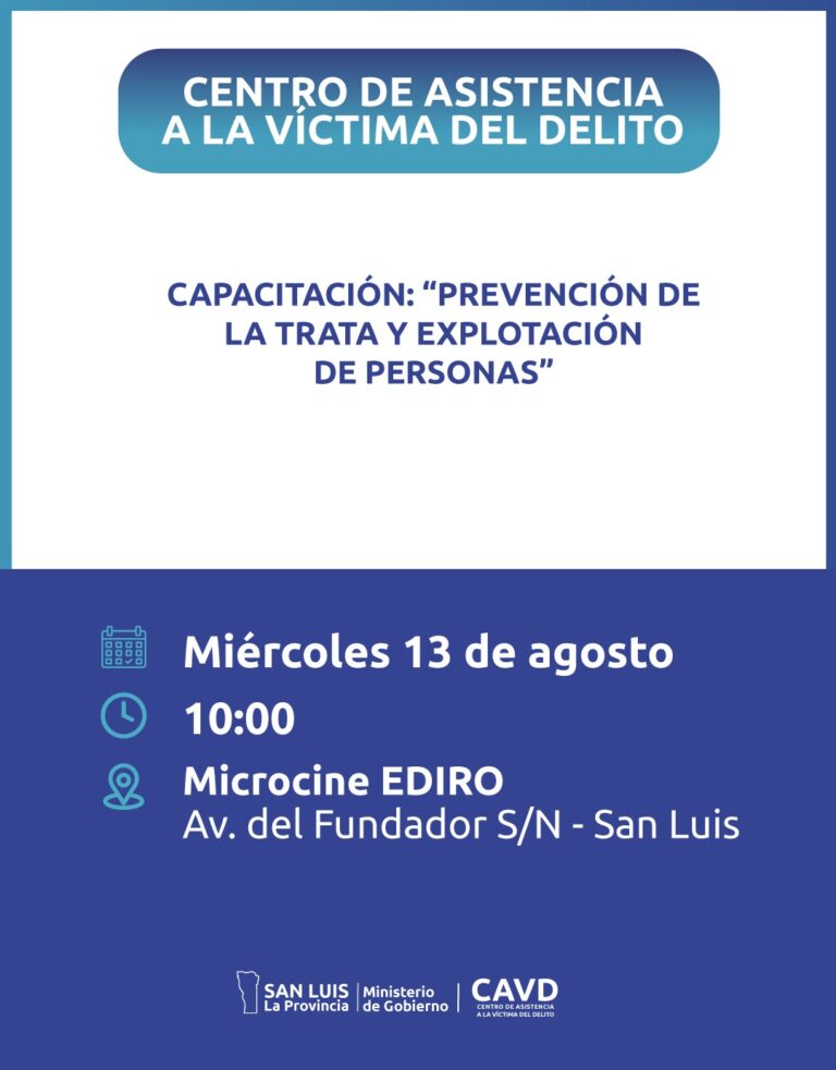 Lee más sobre el artículo Capacitación en San Luis para prevenir la trata de personas