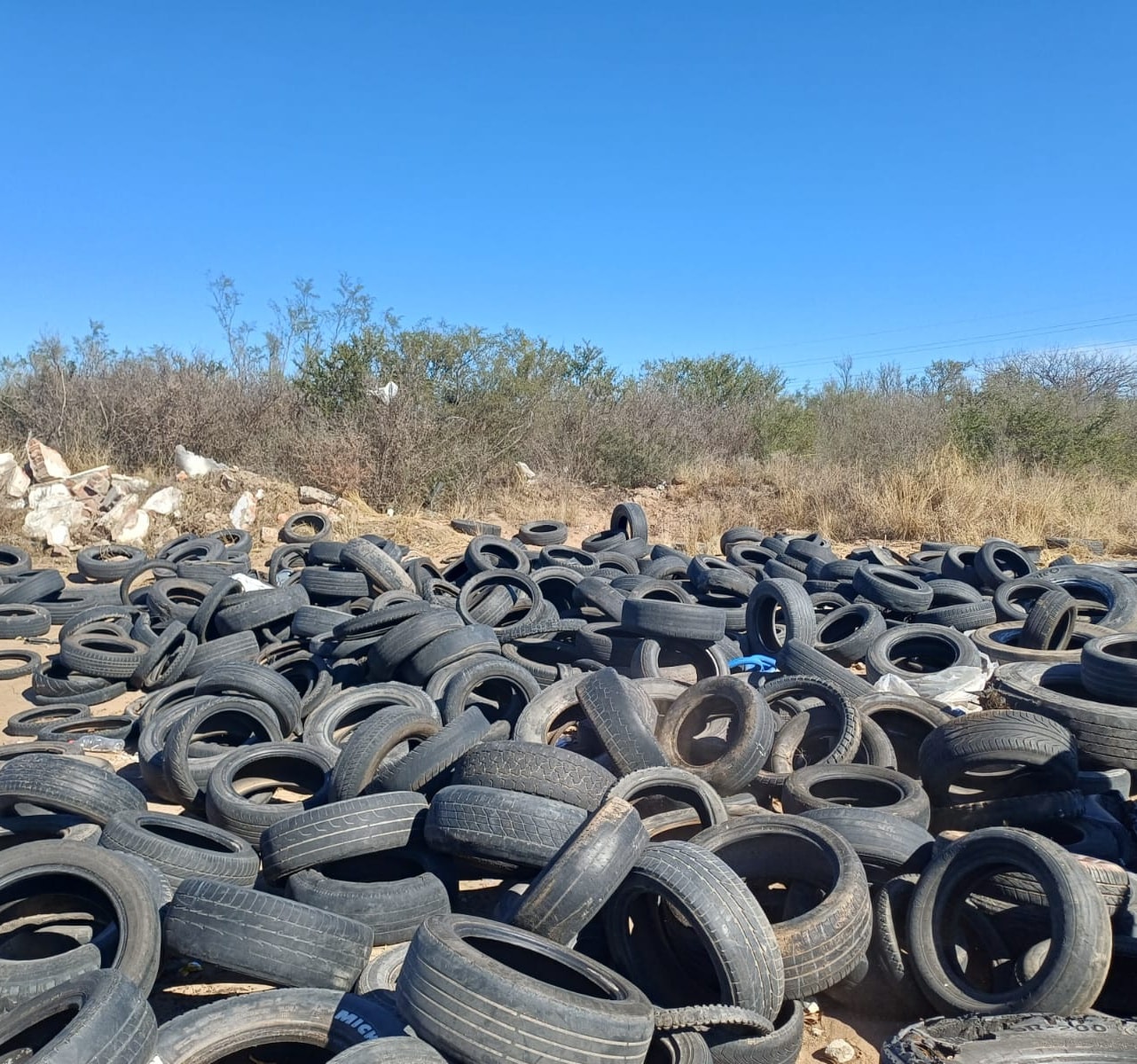 Lee más sobre el artículo Villa Mercedes: operativo de recolección de neumáticos arrojados en la Ruta 2B