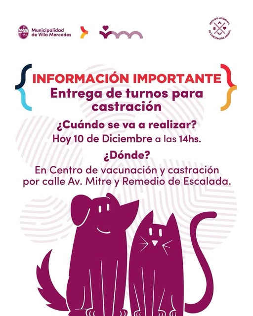 Lee más sobre el artículo Hoy entregarán turnos para castraciones en Av. Mitre y Remedios Escalada