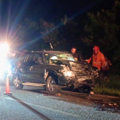 Lee más sobre el artículo Tres hombres resultaron heridos tras el choque entre una camioneta, un caballo y un móvil policial en la Ruta Provincial 1